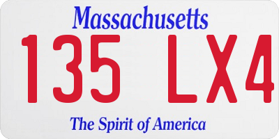 MA license plate 135LX4