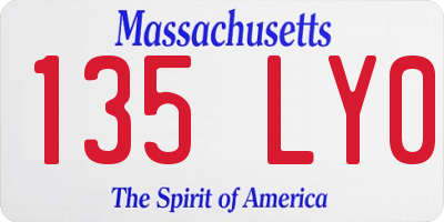 MA license plate 135LY0