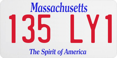 MA license plate 135LY1