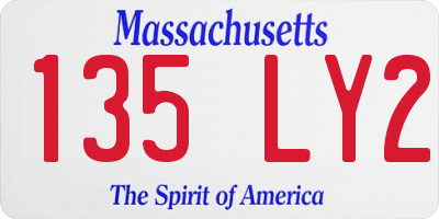 MA license plate 135LY2