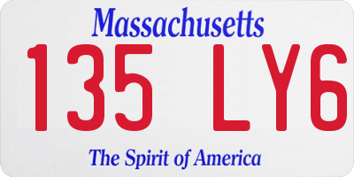MA license plate 135LY6