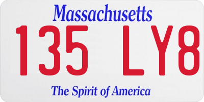 MA license plate 135LY8