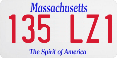 MA license plate 135LZ1