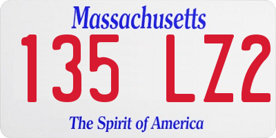 MA license plate 135LZ2