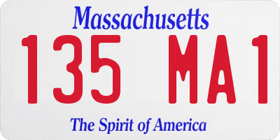 MA license plate 135MA1