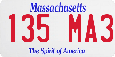 MA license plate 135MA3