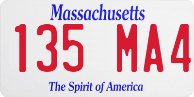 MA license plate 135MA4
