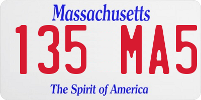 MA license plate 135MA5