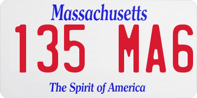 MA license plate 135MA6