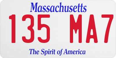 MA license plate 135MA7