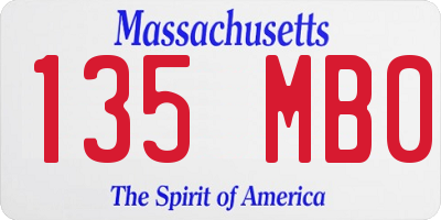 MA license plate 135MB0