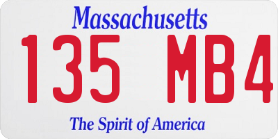 MA license plate 135MB4