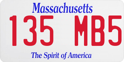 MA license plate 135MB5