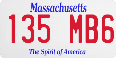 MA license plate 135MB6