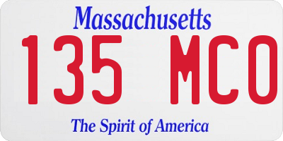 MA license plate 135MC0