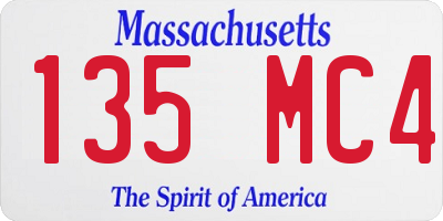 MA license plate 135MC4