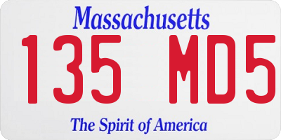MA license plate 135MD5