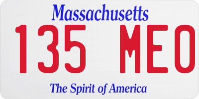 MA license plate 135ME0