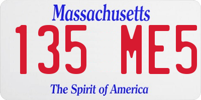 MA license plate 135ME5