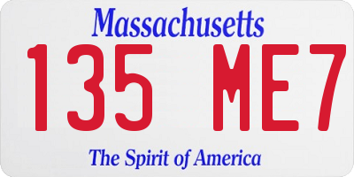 MA license plate 135ME7