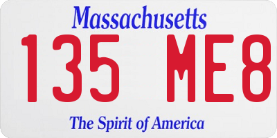 MA license plate 135ME8