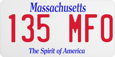 MA license plate 135MF0
