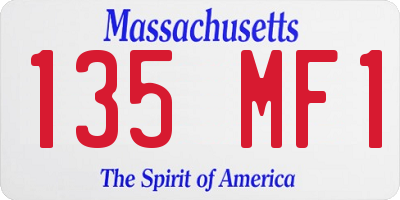 MA license plate 135MF1
