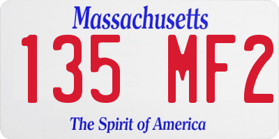 MA license plate 135MF2