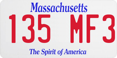 MA license plate 135MF3