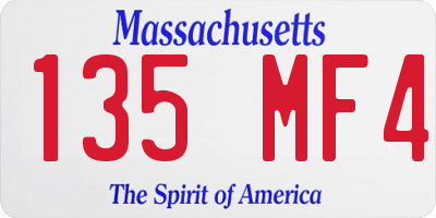 MA license plate 135MF4