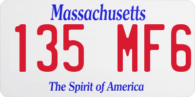 MA license plate 135MF6