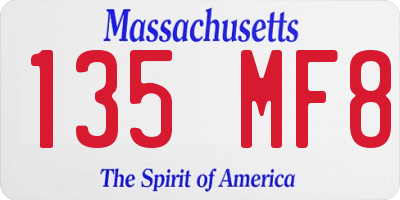 MA license plate 135MF8