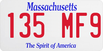 MA license plate 135MF9