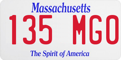 MA license plate 135MG0