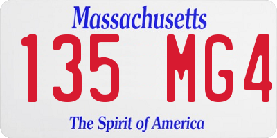 MA license plate 135MG4