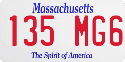 MA license plate 135MG6