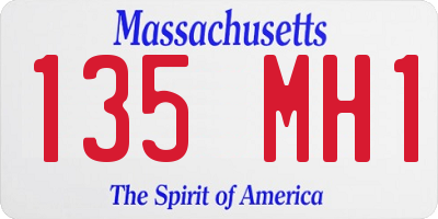 MA license plate 135MH1