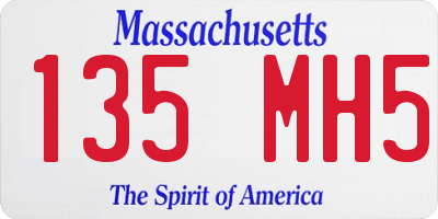 MA license plate 135MH5