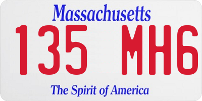 MA license plate 135MH6