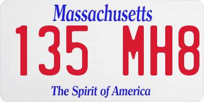 MA license plate 135MH8