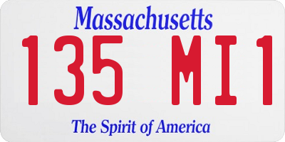 MA license plate 135MI1