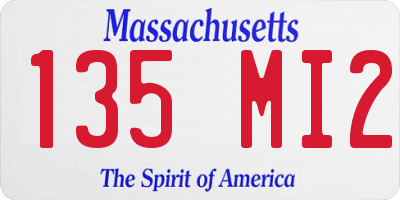 MA license plate 135MI2