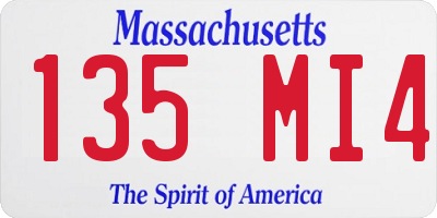 MA license plate 135MI4