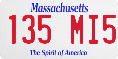 MA license plate 135MI5