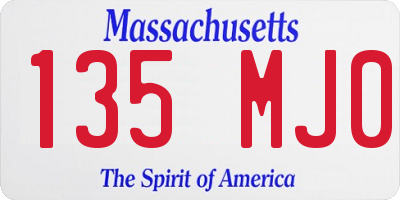 MA license plate 135MJ0