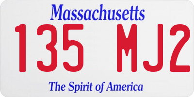 MA license plate 135MJ2