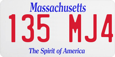 MA license plate 135MJ4