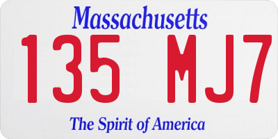 MA license plate 135MJ7