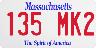 MA license plate 135MK2