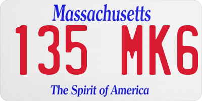 MA license plate 135MK6